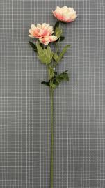 Dirbtinė gėlės šaka, ilgis 64cm (šv. geltona-rožinė)