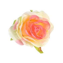 Dirbtinių rožių žiedų komplektas (Gelsva, rausva, 6x7cm) (12vnt. x 0.70€)