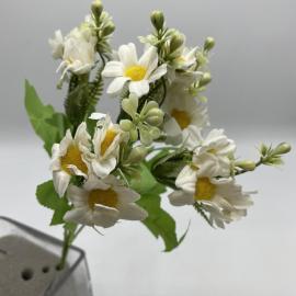 Dirbtinė gėlės puokštė, ilgis 30cm (balta)