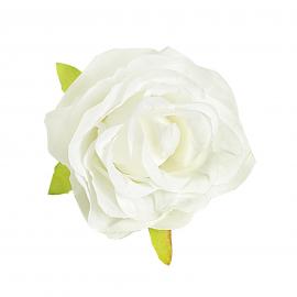 Dirbtinių rožių žiedų komplektas (Balta, 6x7cm) (12vnt. x 0.70€)
