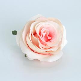 Dirbtinių prasiskleidusių rožės žiedų komplektas (12vnt. x 0.45€) [šviesiai rožinė, 9x6cm]