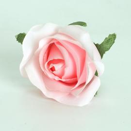 Dirbtinių rožės žiedų komplektas (12vnt. x 0.25€) [šviesiai rožinė, 6x6cm]