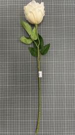 Dirbtinė rožės šaka, ilgis 52cm (balta)