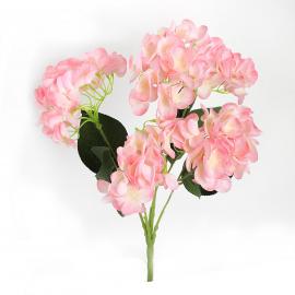 Hortenzijų puokštė iš 5 šakelių, ilgis 45cm (rožinė, gelsva)