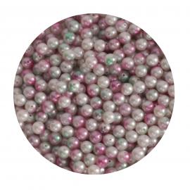 Karoliukai, skersmuo 1cm (rožinė, žalia) (100g)