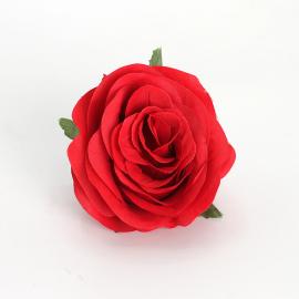 Dirbtinių prasiskleidusių rožės žiedų komplektas (12vnt. x 0.50€) [raudona, 8x6cm]
