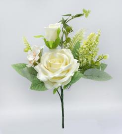 2 rožių puokštė 35 cm (kreminė)