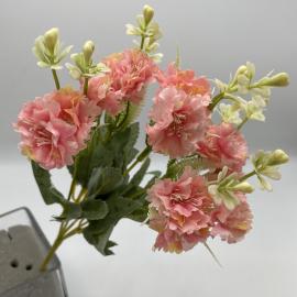 Dirbtinė gėlės puokštė, ilgis 33cm (šv. rožinė)