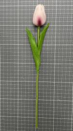 Dirbtinė tulpė, ilgis 32cm (balta-violetinė)