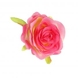 Dirbtinių rožių žiedų komplektas (Rožinė, gelsva, 6x7cm) (12vnt. x 0.70€)