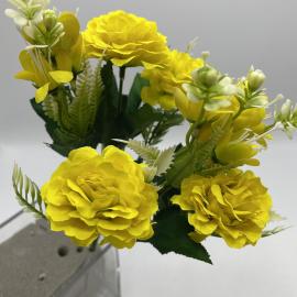Dirbtinė gėlės puokštė, ilgis 31cm (geltona)
