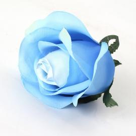 Dirbtinių rožės žiedų komplektas (12vnt. x 0.25€) [žydra, 6x6cm]