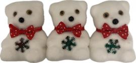 Meškinas pakabinamas su kalėdiniais papuošimais 9,5 cm, 3 vnt.
