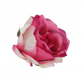 Dirbtinių rožės žiedų komplektas, skersmuo 8cm (12vnt x 0,70€) (Rožinė, balta)