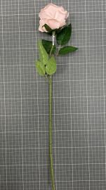 Dirbtinė rožės šaka, ilgis 50cm (šv. rožinė)