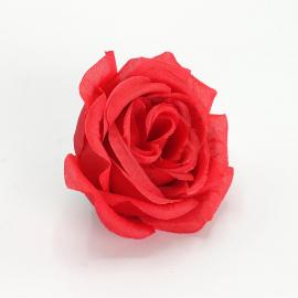 Dirbtinių rožės žiedų komplektas (12vnt. x 0.35€) [raudona 5,5x4cm]