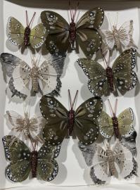 Dekoratyviniai prisegami drugeliai (MIX, t. žali, 6vnt x 0,60€, 4vnt x 0,45€)