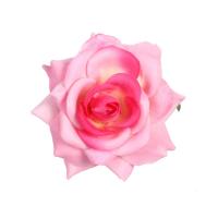 Dirbtinių velvetinių išsiskleidusių rožės žiedų komplektas, skersmuo 10cm (Rožinis) (12vnt. x 0.60€)