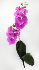 Smulkių orchidėjų šakelės su lapais 58cm (violetinė)