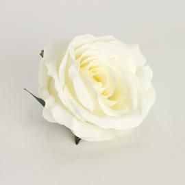 Dirbtinių rožės žiedų komplektas (12vnt. x 0.50€) [balta, 8x6,5cm]