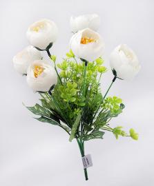 6 gėlių puokštė 31 cm (balta)