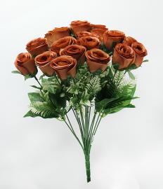 18 rožių puokštė 37cm (ruda)