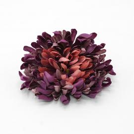 Dirbtinių chrizantemos žiedų komplektas, 14 cm skersmuo (6 vnt. x 1.00€) (violetinė su rožine)