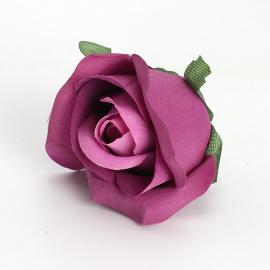 Dirbtinių rožės žiedų komplektas (12vnt. x 0.25€) [violetinė, 4,5x6cm]