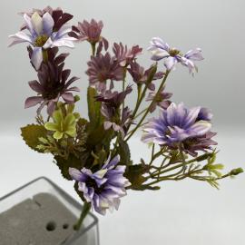 Dirbtinė gėlės puokštė, ilgis 33cm (mėlyna-violetinė)