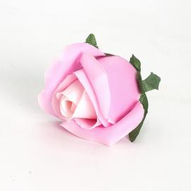 Dirbtinių rožės žiedų komplektas (12vnt. x 0.25€) [šviesi rožinė, 4,5x6cm]