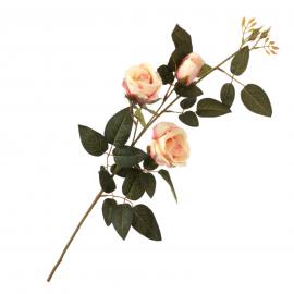 Rožių šaka iš 3 žiedų, ilgis 92cm (kreminė, rožinė)