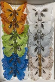 Dekoratyviniai prisegami drugeliai (vidutiniai, MIX, 12vnt x 0,60€)