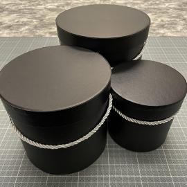 Cilindrinės dėžutės 3 dalių su rankenėle (juoda)