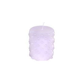Cilindrinė balta žvakė su burbuliukais 7,5 cm