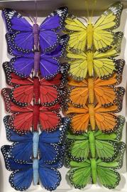 Dekoratyviniai prisegami drugeliai minimalistiniai raštuoti (vidutiniai, MIX, 12vnt x 0,60€)