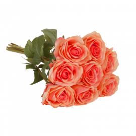 Dirbtinė puokštė iš 8vnt rožių, ilgis 37cm  (Kreminė, rožinė)
