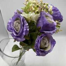 Dirbtinė gėlių puokštė, ilgis 51cm (violetinė)