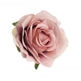 Dirbtinių rožių žiedų komplektas (Šviesi pelenų rožė, 6x7cm) (12vnt. x 0.70€)