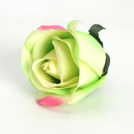Dirbtinių rožės žiedų komplektas (12vnt. x 0.25€) [žalia, rožinė, 6x6cm]