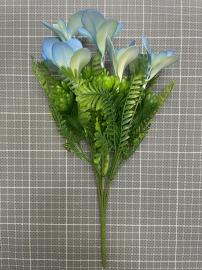 Dirbtinė gėlės šakelė, ilgis 32cm (mėlyna)