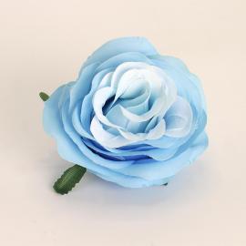 Dirbtinių prasiskleidusių rožės žiedų komplektas (12vnt. x 0.45€) [žydra, 9x6cm]