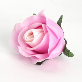 Dirbtinių rožės žiedų komplektas (12vnt. x 0.25€) [rožinė, 6x6cm]