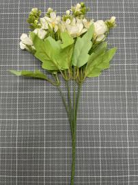 Dirbtinė gėlės šakelė, ilgis 34cm (balta)