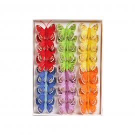 Dekoratyviniai prisegami drugeliai minimalistiniai raštuoti (mažesni, MIX, 24vnt x 0,45€)