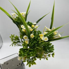 Dirbtinė gėlės puokštė, ilgis 32-40 cm (geltona)