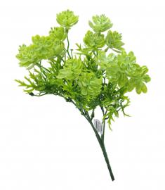 Dirbtinė gėlės šakelė, ilgis 32 cm (baltai žalia)
