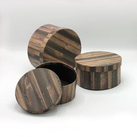 Cilindrinės dėžutės 3 dalių (ruda mediena)