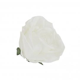 Dirbtinių rožės žiedų komplektas, skersmuo 8cm (12vnt x 0,70€) (Balta)