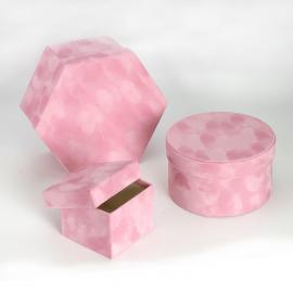 Skirtingų formų dėžutės 3 dalių "Zomšinės" (rožinė)