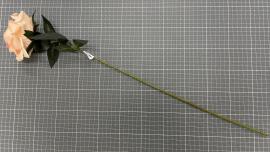 Dirbtinė rožės šaka, ilgis 61cm (kreminė-rožinė)